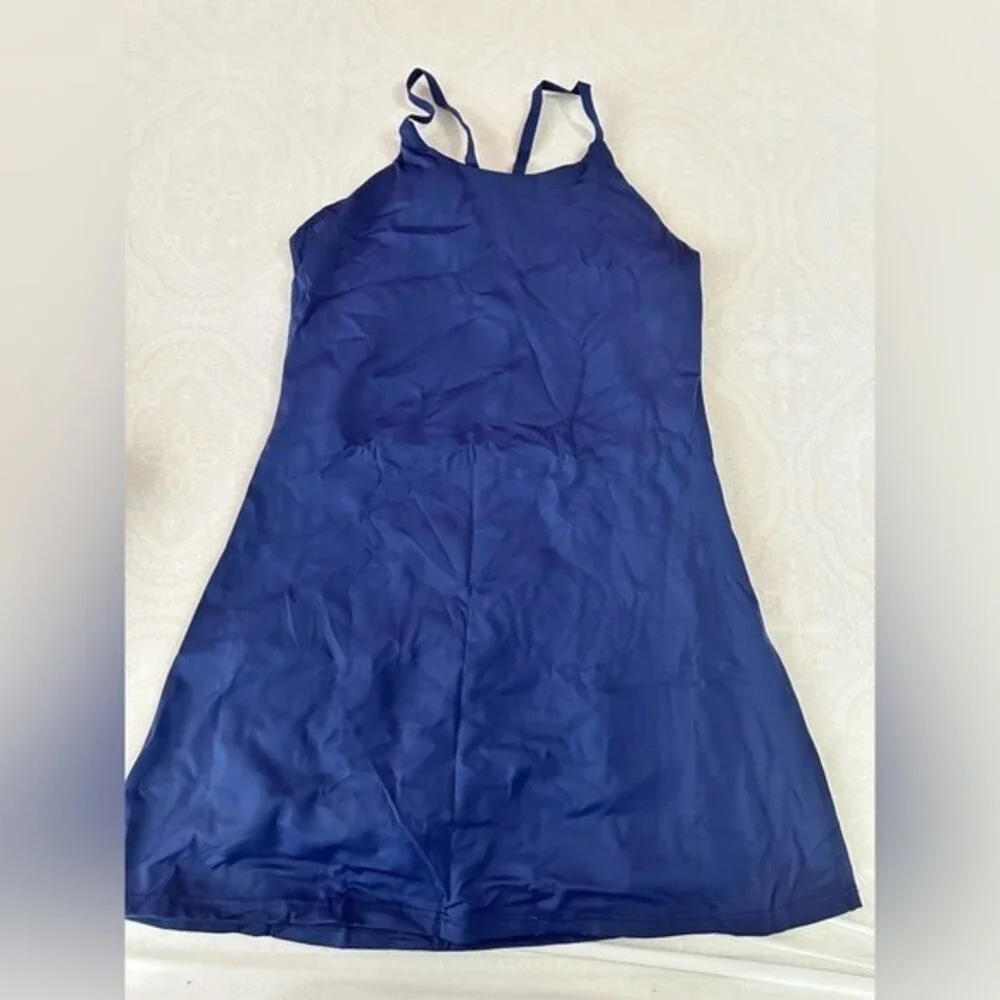 Women's Tennis Dress Workout Golf Dress Built-in with Bra & Shorts Pocket size M